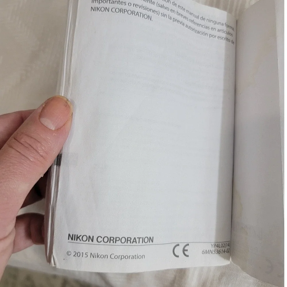 Nikon‎ Coolpix S3700 Quick Start Guide Manual English French Spanish 2015